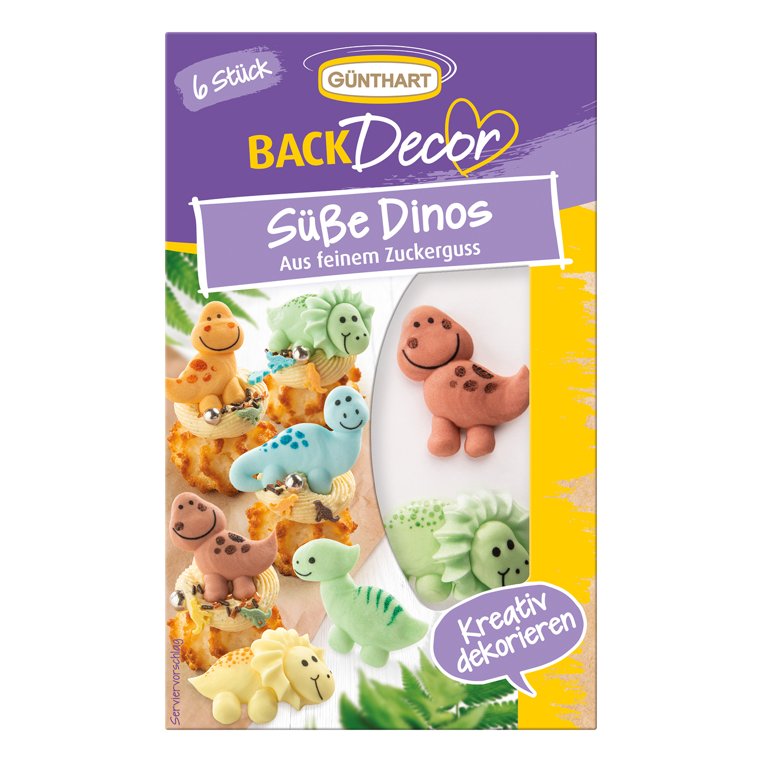 Günthart süße Zucker Dinos - 6 Stck pro Pckg (1 Pckg = 4,99 €)