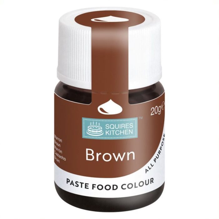 Squires Kitchen Food Colour Lebensmittelfarbe Paste braun 20 g (100 g = 17,45 €)