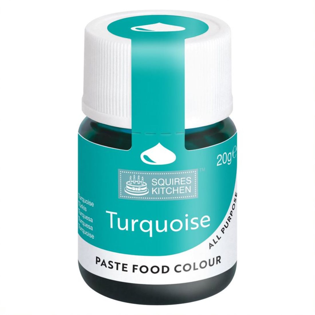 Squires Kitchen Food Colour Lebensmittelfarbe Paste türkis 20 g (100 g = 17,45 €)