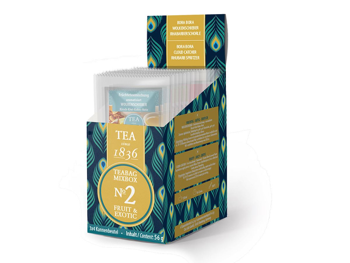 Teabag Mixbox No. 2 Fruit & Exotic 3 x 4 Kannenbeutel sortiert - Teeset – Bild 2