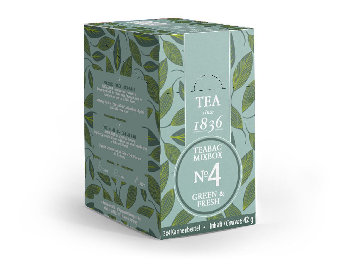 Teabag Mixbox No. 4 Green & Fresh 3 x 4 Kannenbeutel sortiert - Teeset