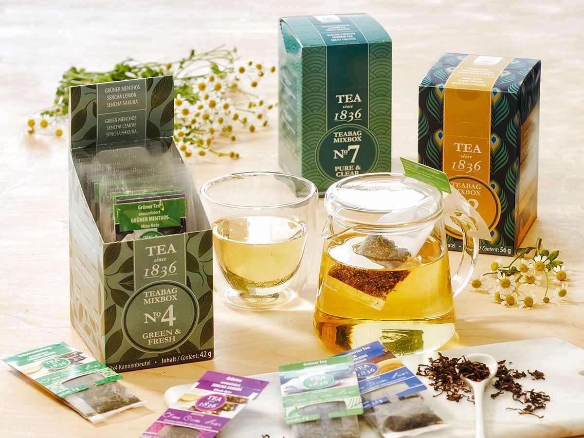 Teabag Mixbox No. 4 Green & Fresh 3 x 4 Kannenbeutel sortiert - Teeset – Bild 2