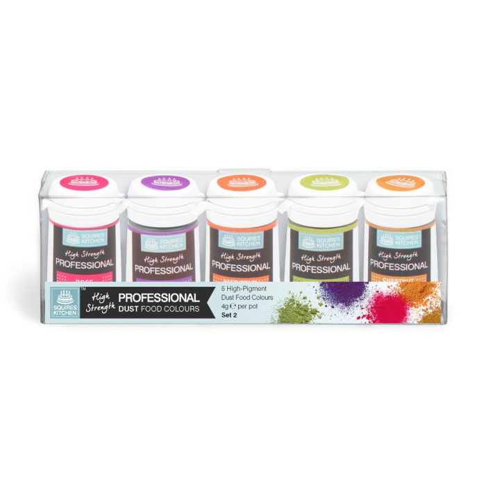 Squires Kitchen Food Colour Dust Pulverfarben Set 2 - 5 x 4 g (100 g = 109,95 €)