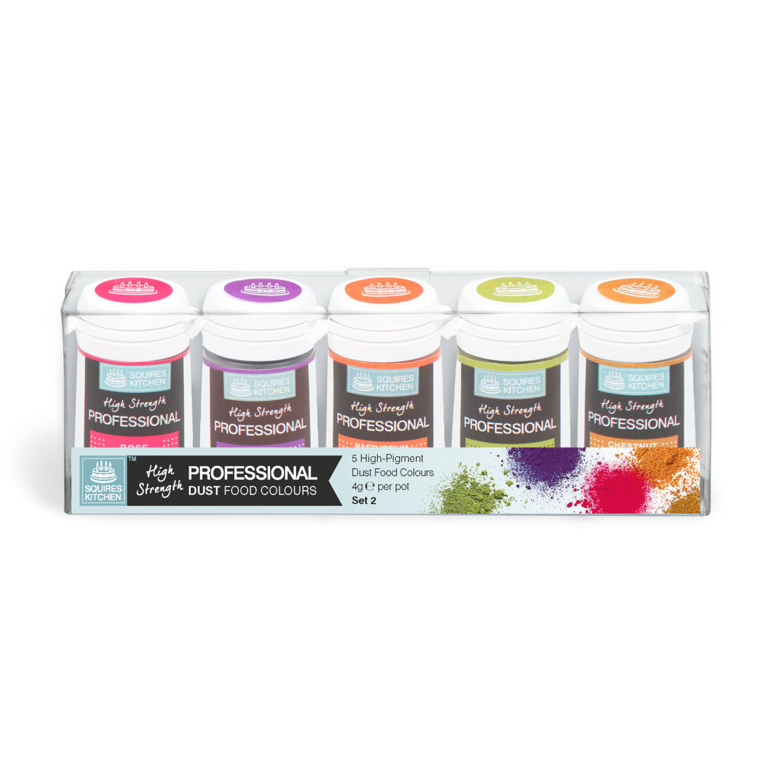 Squires Kitchen Food Colour Dust Pulverfarben Set 2 - 5 x 4 g (100 g = 109,95 €)